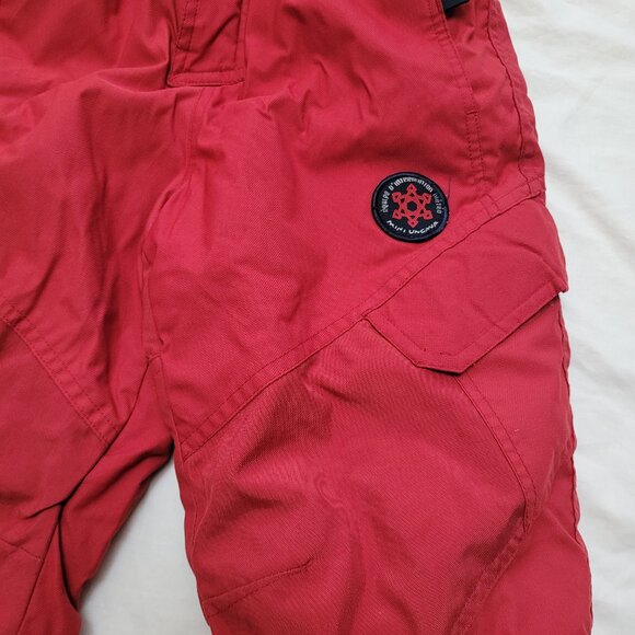 Mini Ungava Nylon Ski Pants Snow Bibs Red Size 3X Cargo Pockets Adjustable READ - Picture 5 of 14